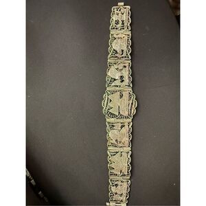 Vintage Egyptian Filigree Panel Bracelet – Handcrafted silver Sterling